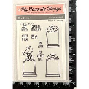 My Favorite Things Clear Stamp set Grave Situation Tombstone Halloween CS-140